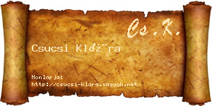 Csucsi Klára névjegykártya