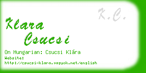 klara csucsi business card